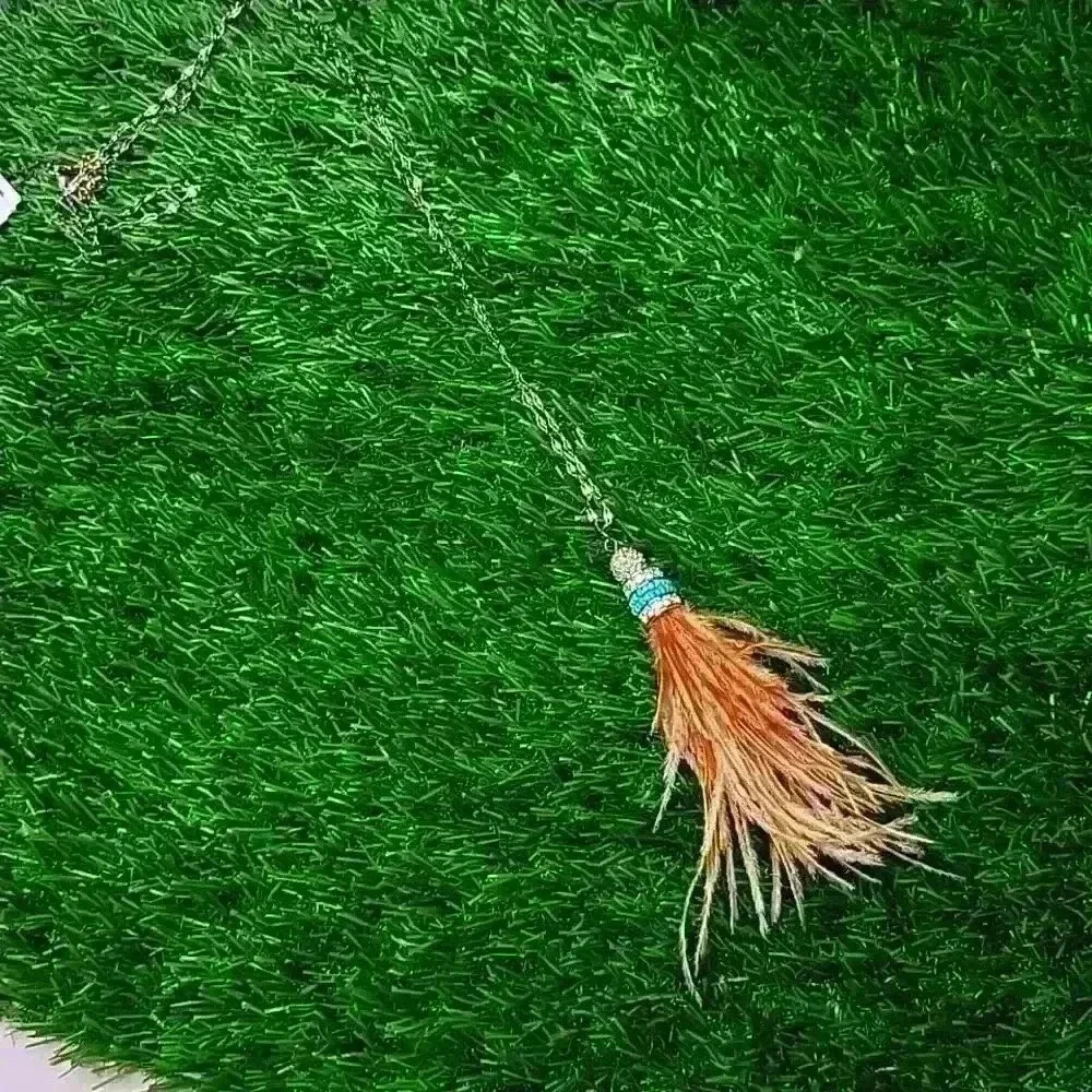 Long Length Feather Necklace - Picture 2 of 5